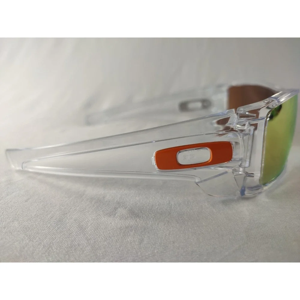Oakley Batwolf Crystal Clear Sunglasses Fire Iridium Orange Icons NWOT Mint‎